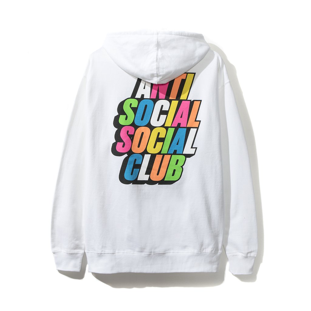 Anti Social Social Club Blocked Rainbow White Hoodie - Novelship